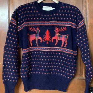 80’s AUTHENTIC SUSAN BRISTOL NORDIC SCANDINAVIAN RAINDEER RETRO SKI SWEATER